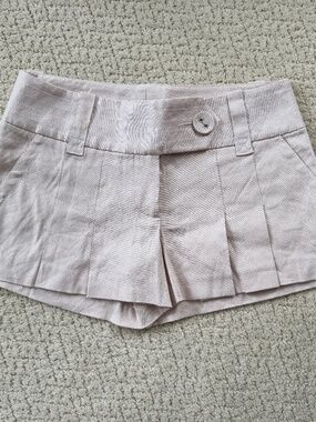 BeBe Linen, Beige with White Stitching Flared Leg, Size 0